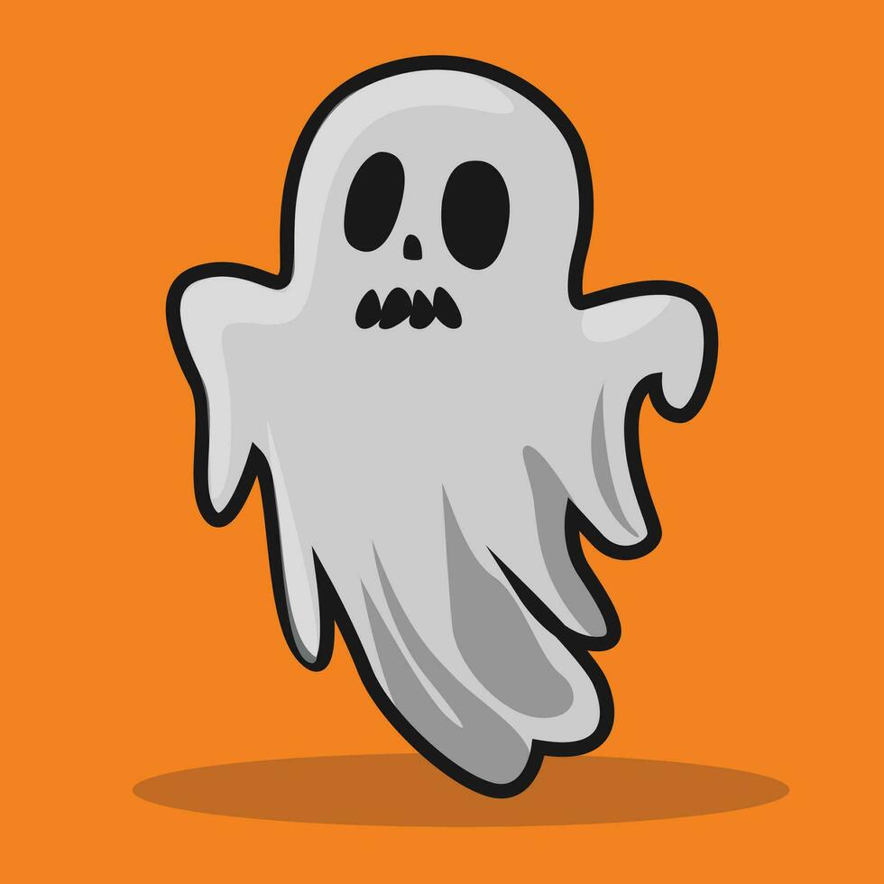 ghost on orange background vector