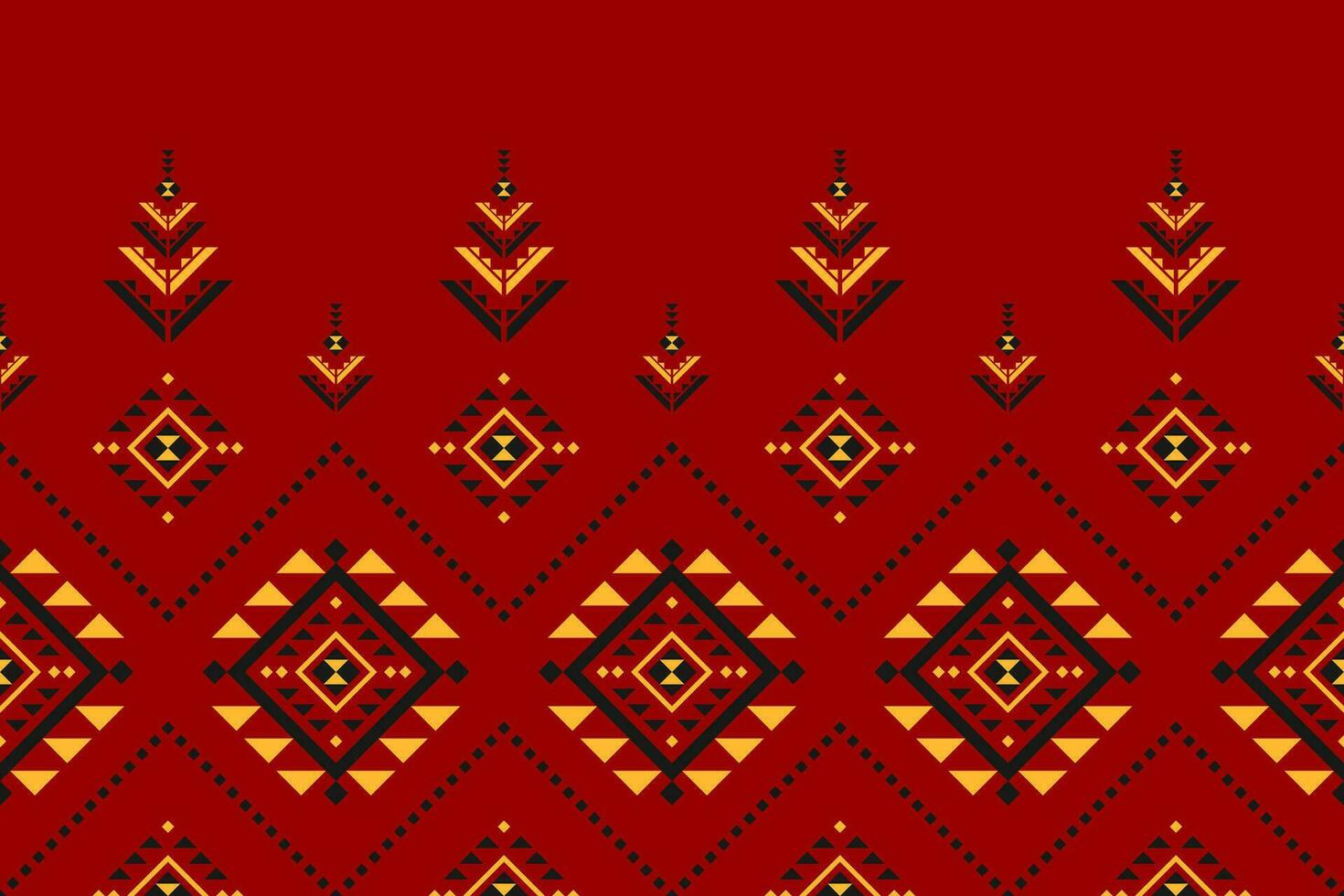 Beautiful ethnic tribal art. Geometric ethnic red seamless pattern. American, Mexican style. vector