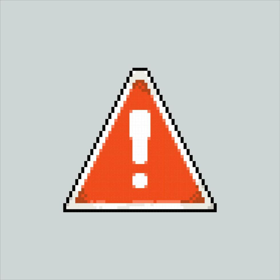 Pixel art illustration warning sign. Pixelated warning sign. warning sign traffic icon pixelated for the pixel art game and icon for website and video game. old school retro. vector