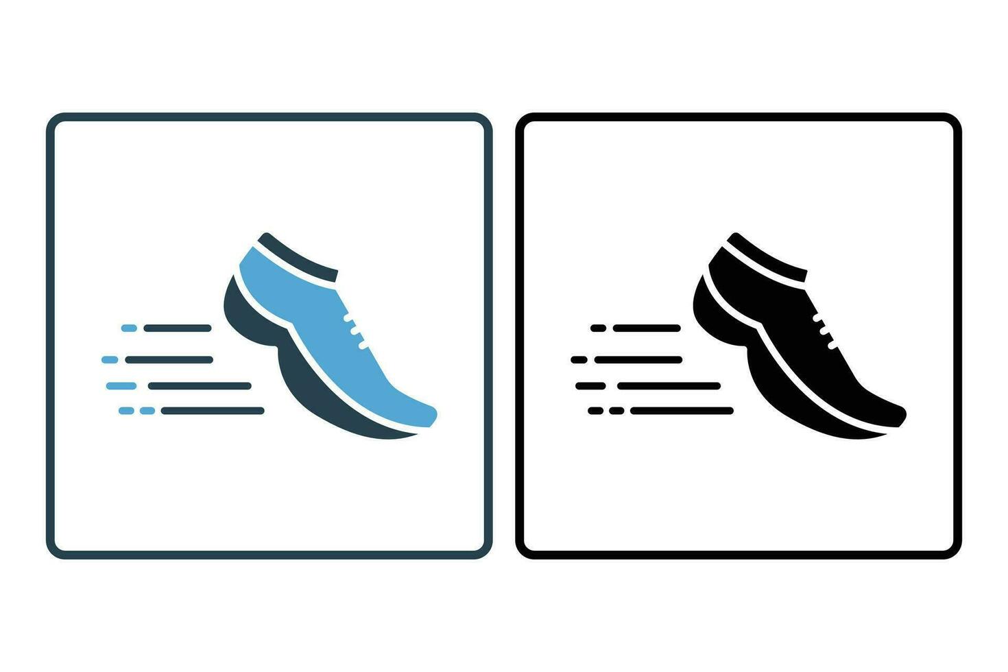 velocidad icono. corriendo zapatos. icono relacionado a correr, velocidad. adecuado para web sitio, aplicación, usuario interfaces, imprimible etc. sólido icono estilo. sencillo vector diseño editable