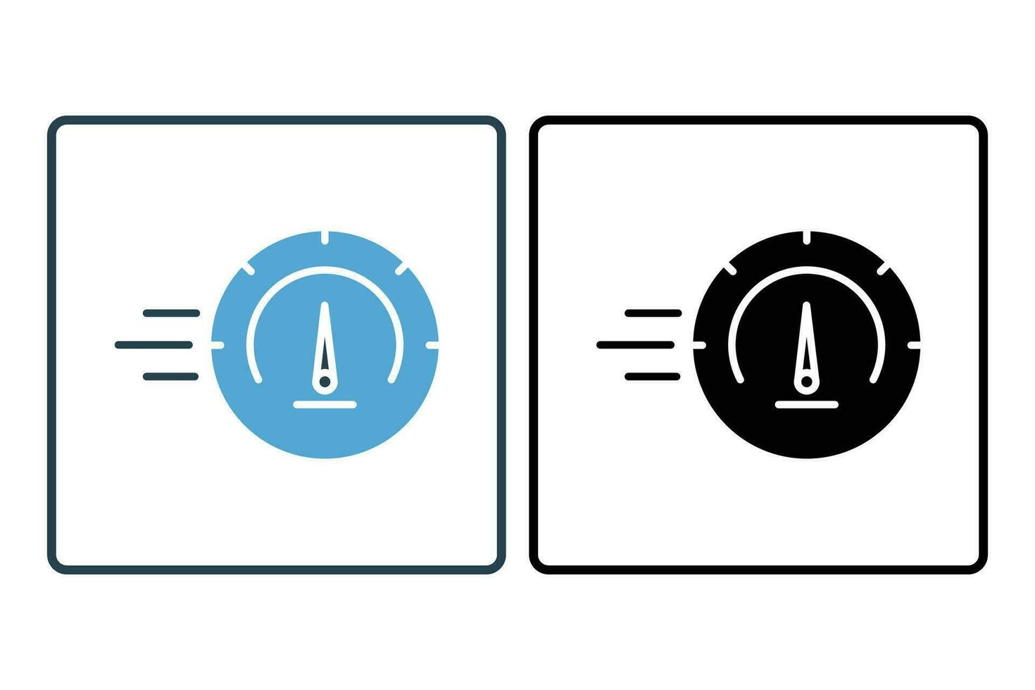 Speedometer icon. icon related to speed. suitable for web site, app, user interfaces, printable etc. Solid icon style. Simple vector design editable