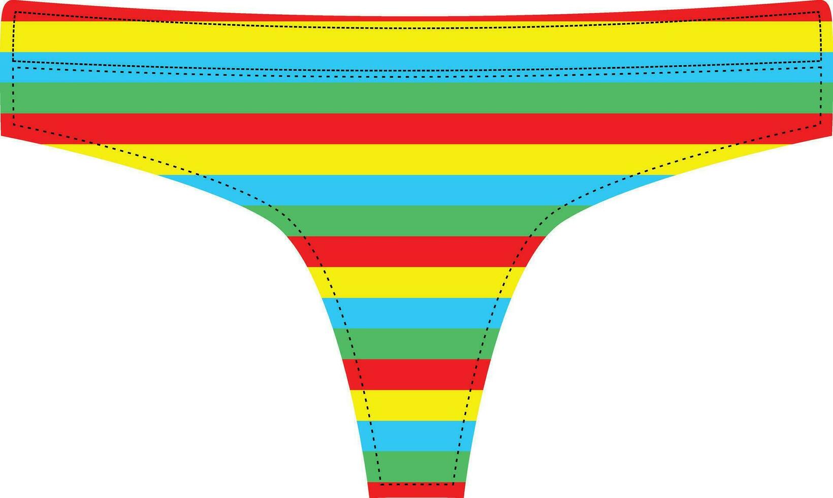 Girl panties underwear rainbow color illustration vector