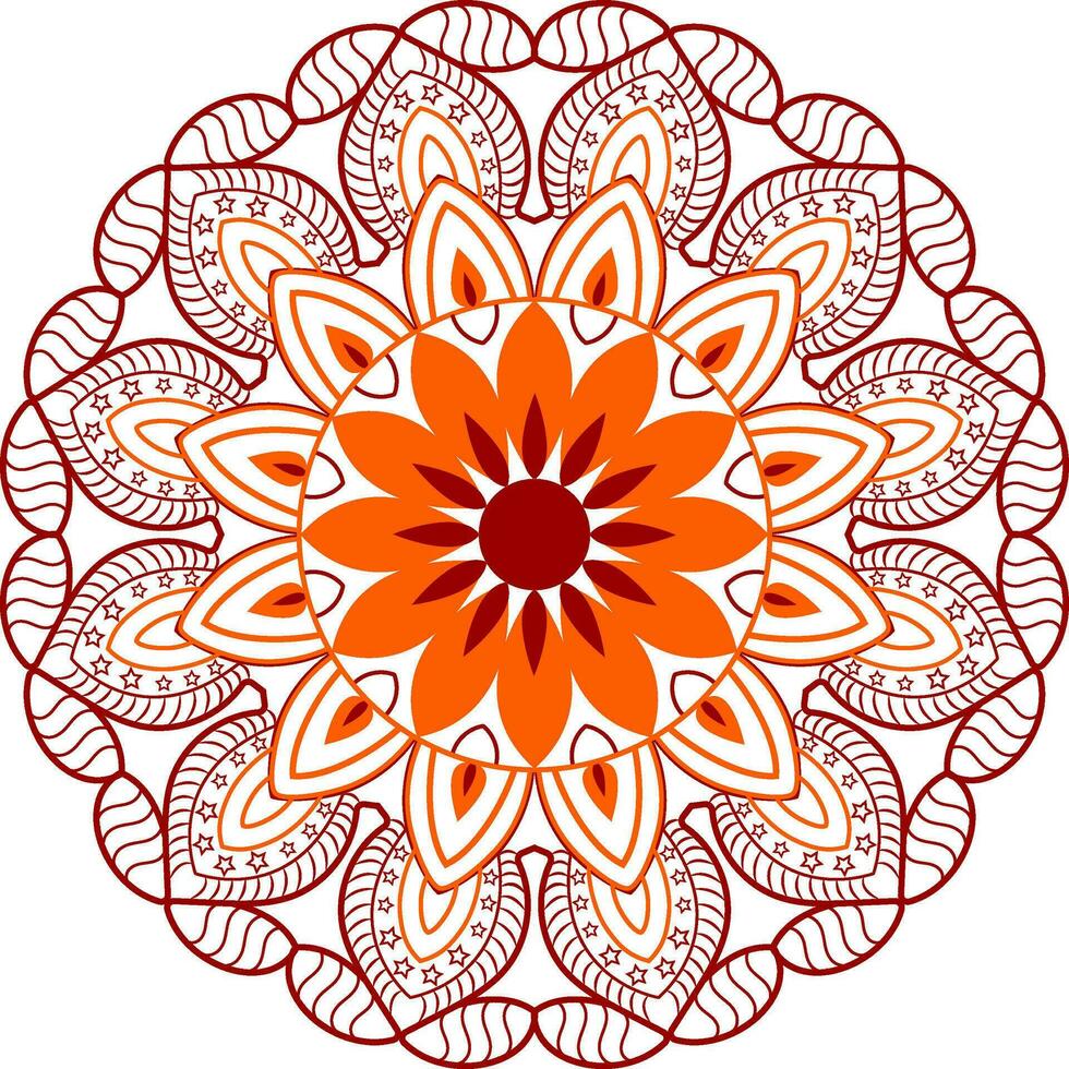 A colorful floral mandala design. Vector Ethnic Oriental Circle Ornament.