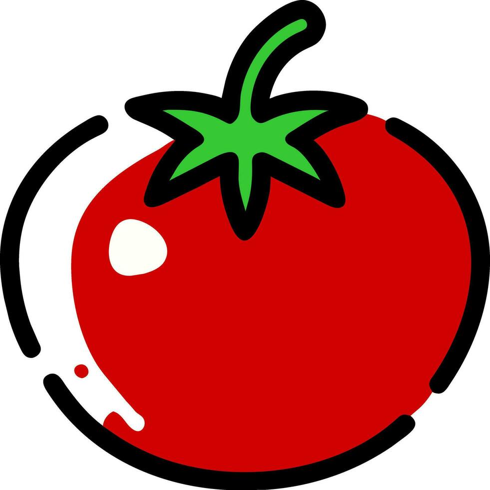 Fresh Tomato. Isolated vegetables. Vector illustration. Minimal fruit for logo design