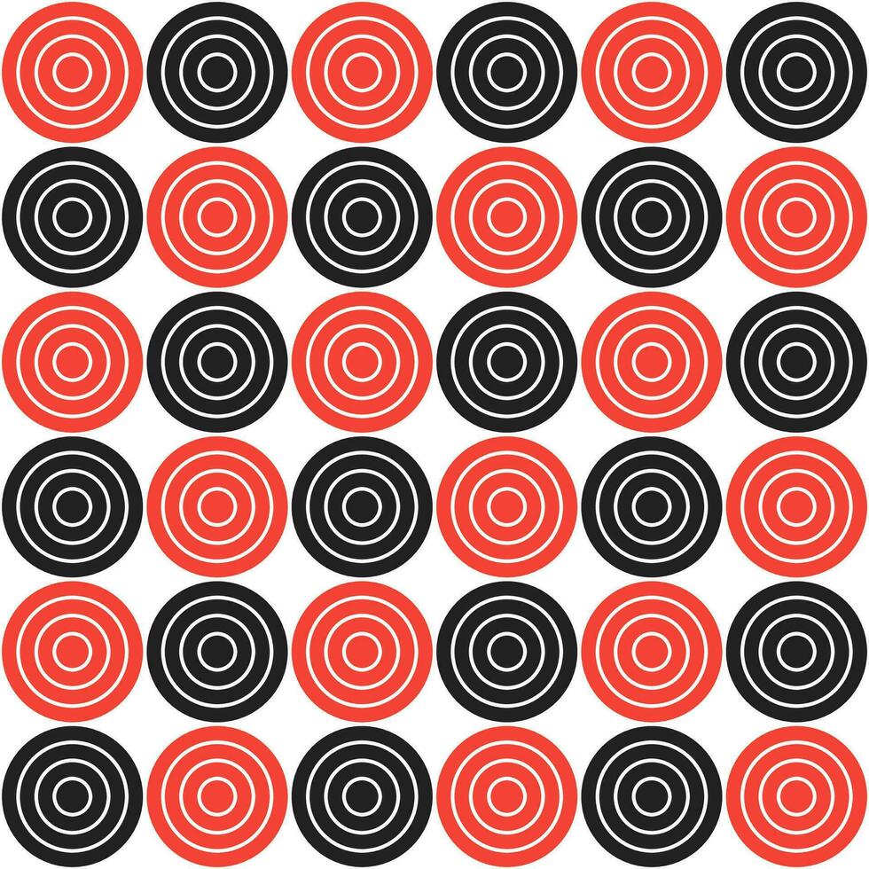Red and black circle pattern. Circle vector seamless pattern. Decorative element, wrapping paper, wall tiles, floor tiles, bathroom tiles.