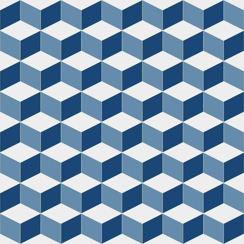 Navy blue cube pattern. cube pattern. cube pattern background. cube background. Seamless pattern. for backdrop, decoration, Gift wrapping vector