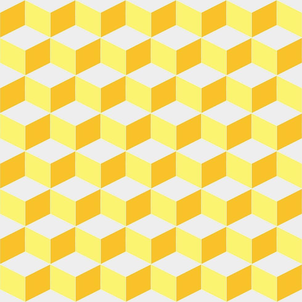 Yellow cube pattern. cube pattern. cube pattern background. cube background. Seamless pattern. for backdrop, decoration, Gift wrapping vector