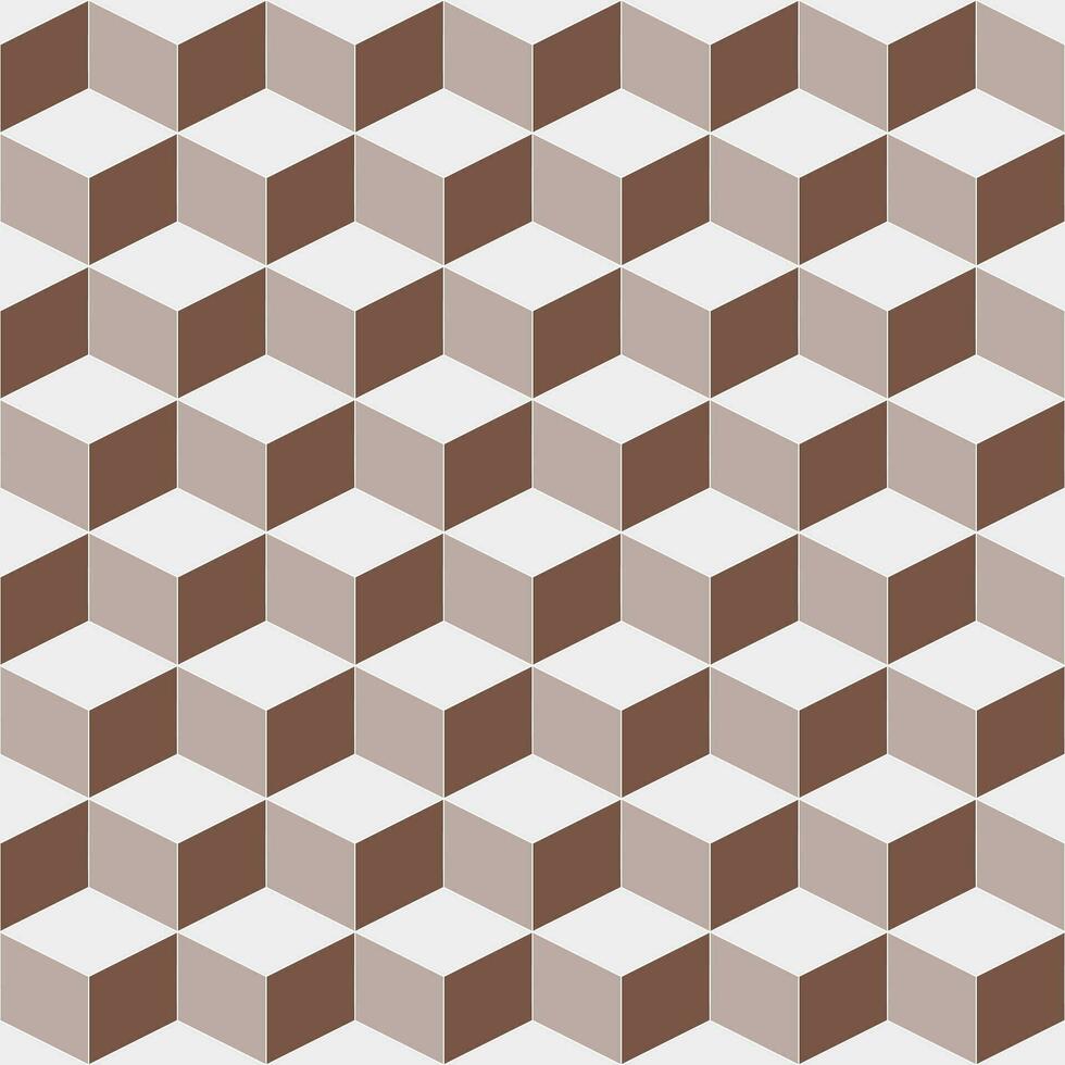 Brown cube pattern. cube pattern. cube pattern background. cube background. Seamless pattern. for backdrop, decoration, Gift wrapping vector