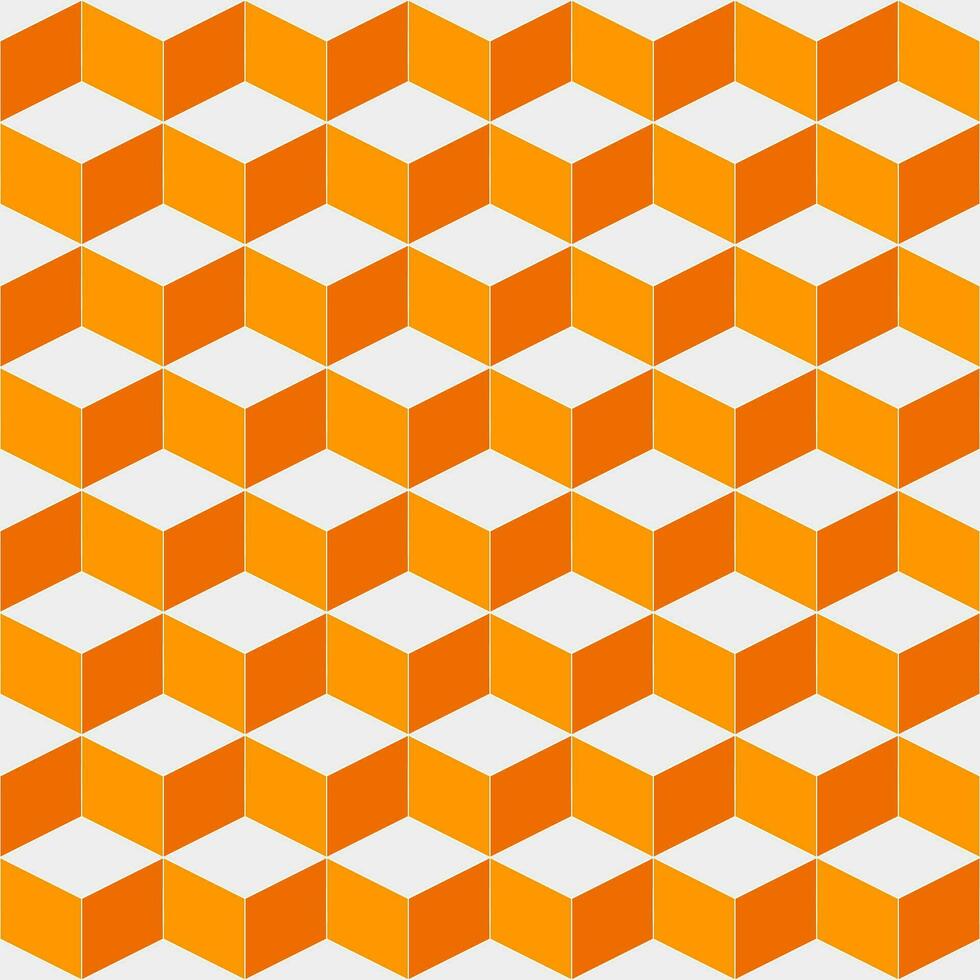 Orange cube pattern. cube pattern. cube pattern background. cube background. Seamless pattern. for backdrop, decoration, Gift wrapping vector