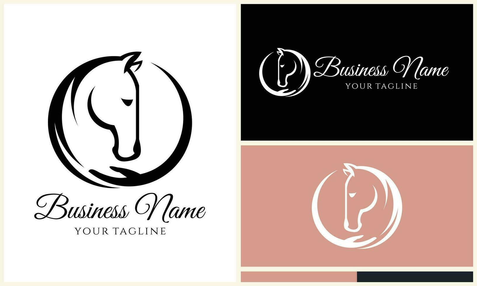 equine and girl logo template vector