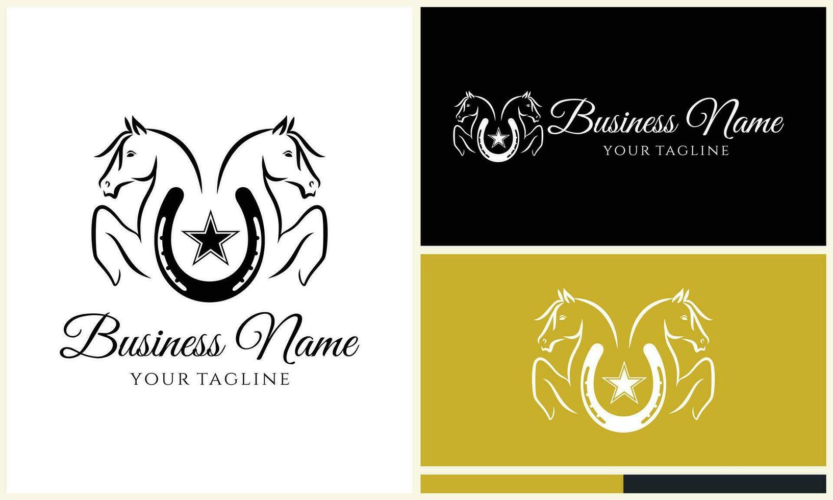 vector equine horseshoe logo template