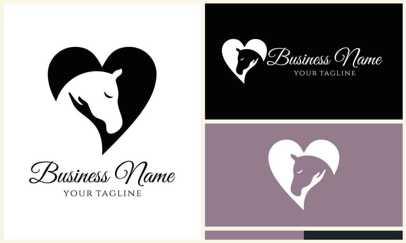 equine love person logo template vector