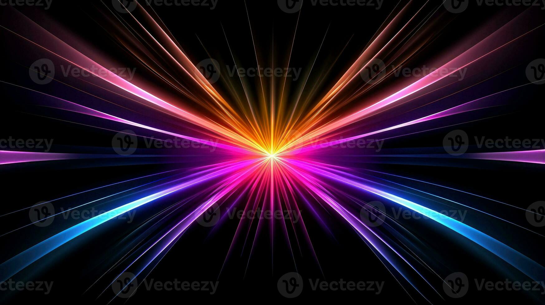 Abstract multicolor neon glowing line, Technology background, Generative AI illustration photo