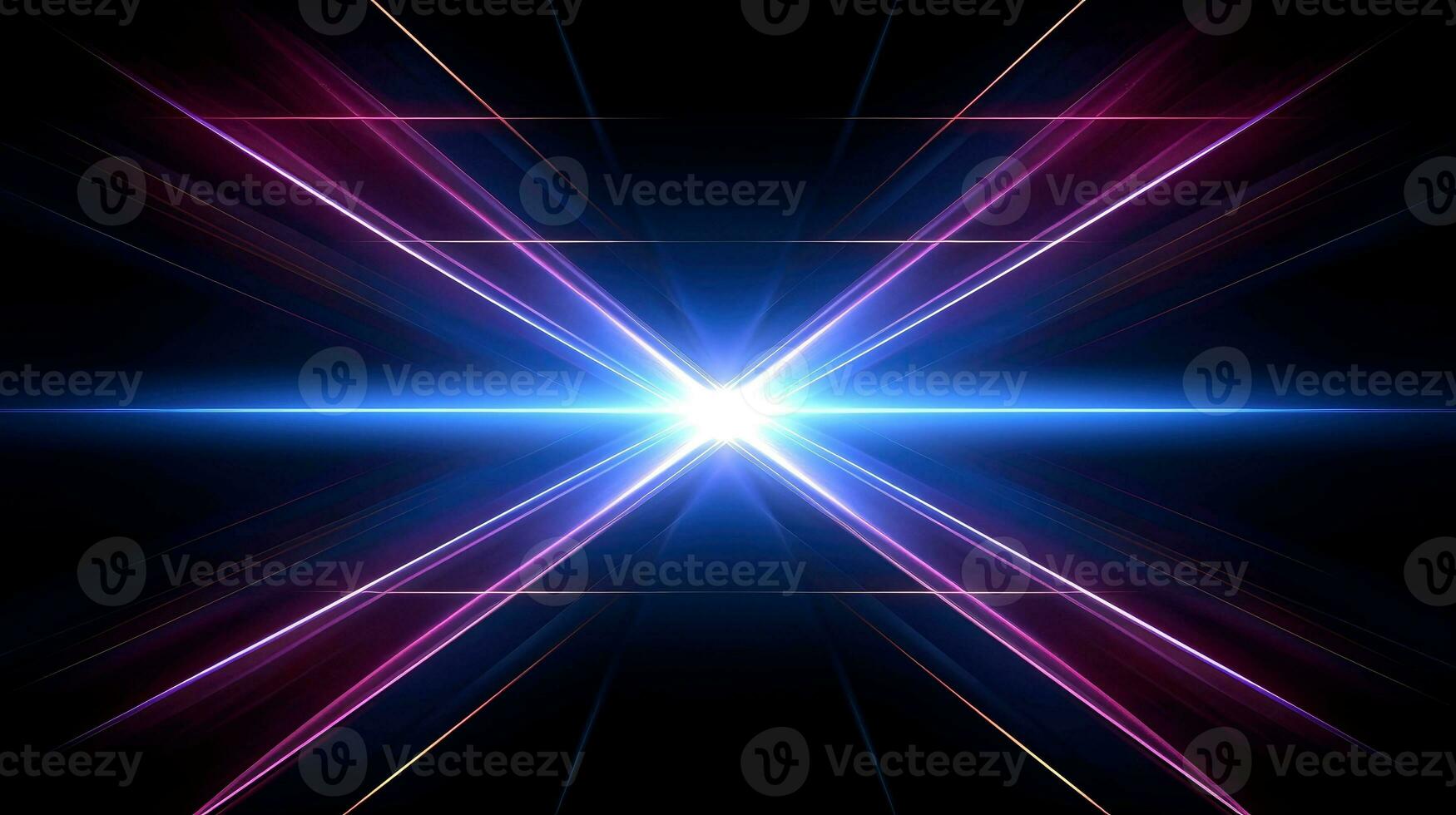 Abstract multicolor neon glowing line, Technology background, Generative AI illustration photo