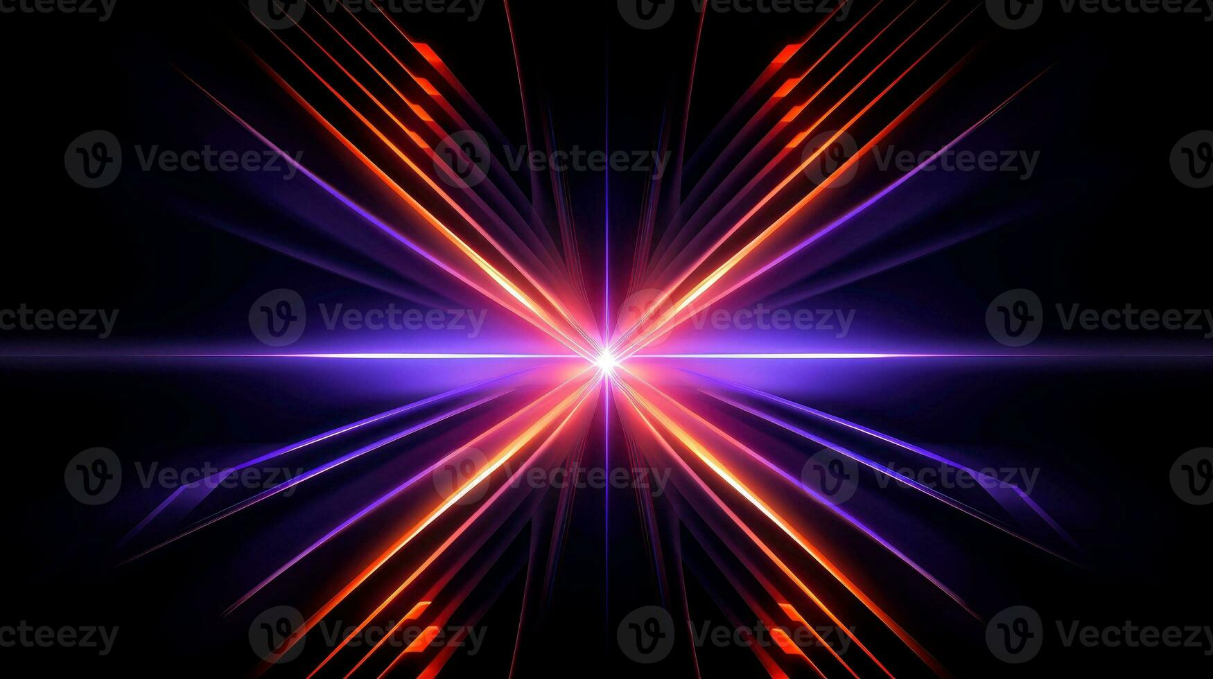 Abstract multicolor neon glowing line, Technology background, Generative AI illustration photo