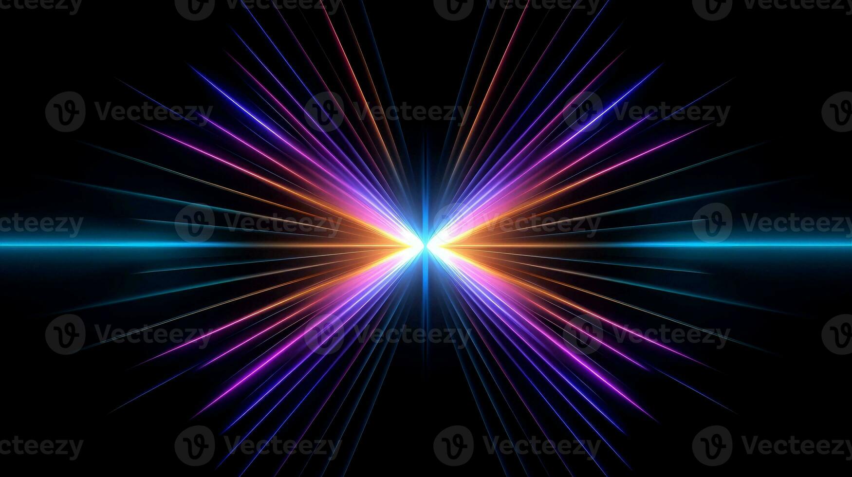 Abstract multicolor neon glowing line, Technology background, Generative AI illustration photo