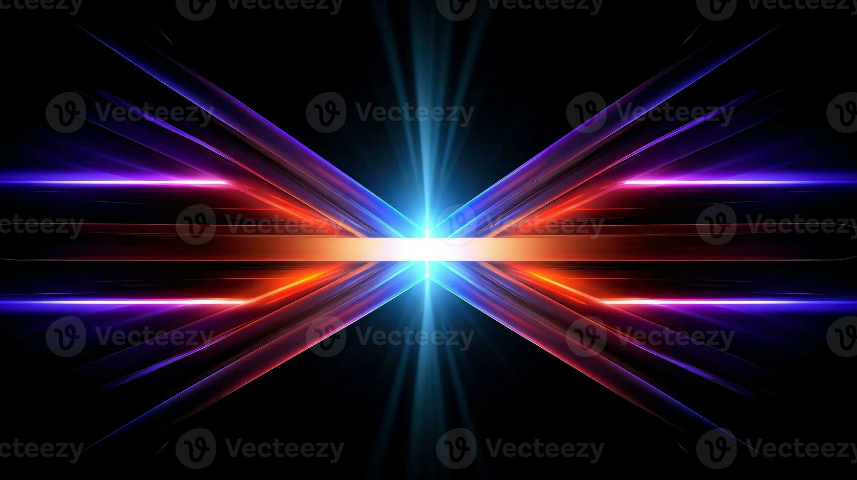 Abstract multicolor neon glowing line, Technology background, Generative AI illustration photo