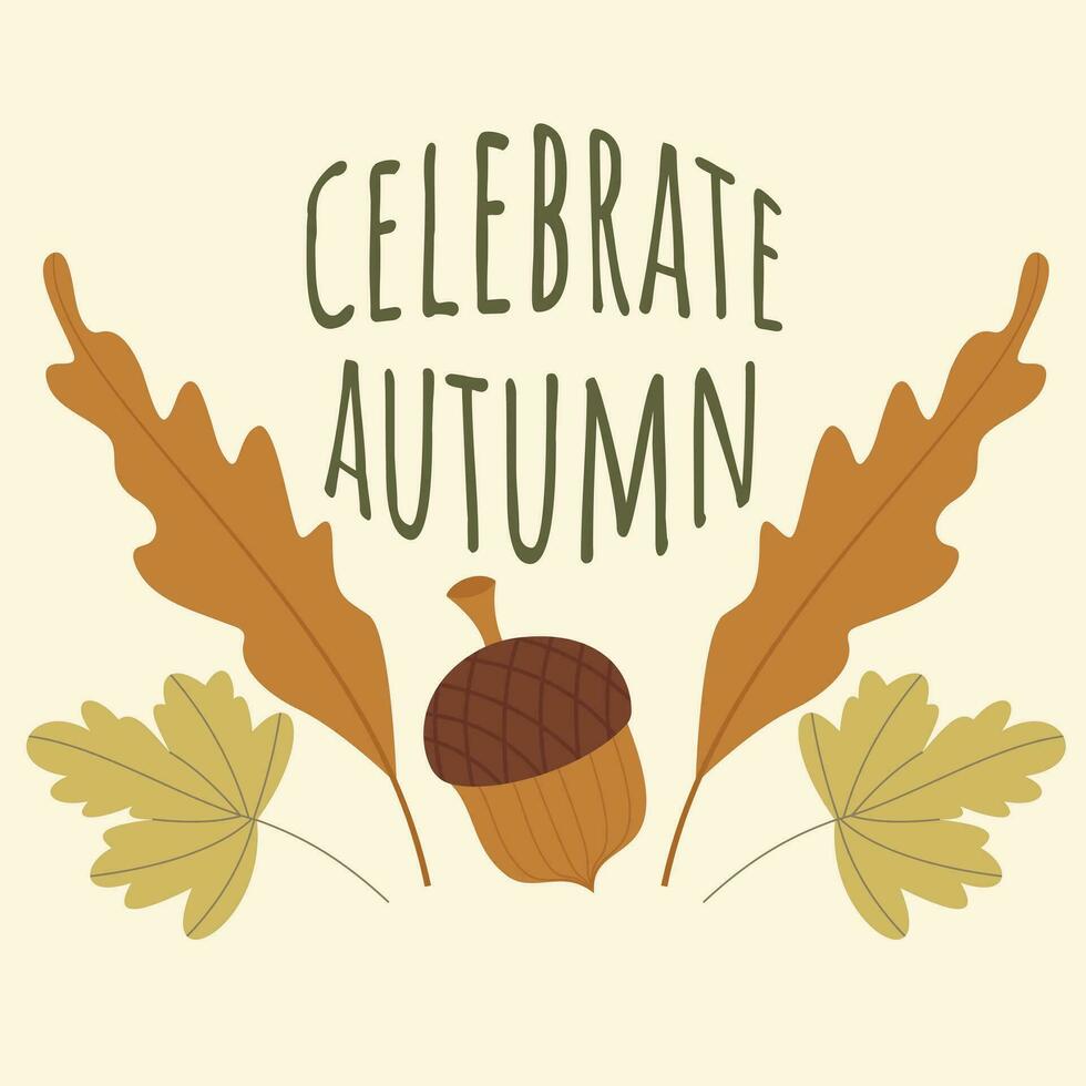 Fall and Autumn Season Holiday icon Vector Arts. Objects and stuffs around October Autumn Season with orange, brown, and green natural color resembling Fall season