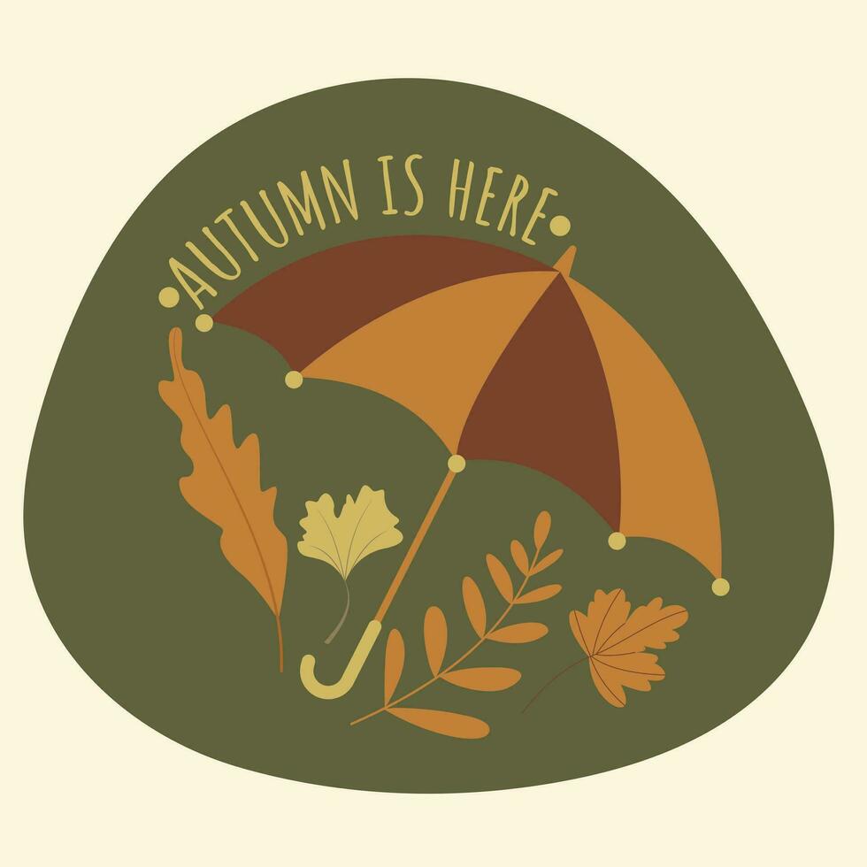 Fall and Autumn Season Holiday icon Vector Arts. Objects and stuffs around October Autumn Season with orange, brown, and green natural color resembling Fall season