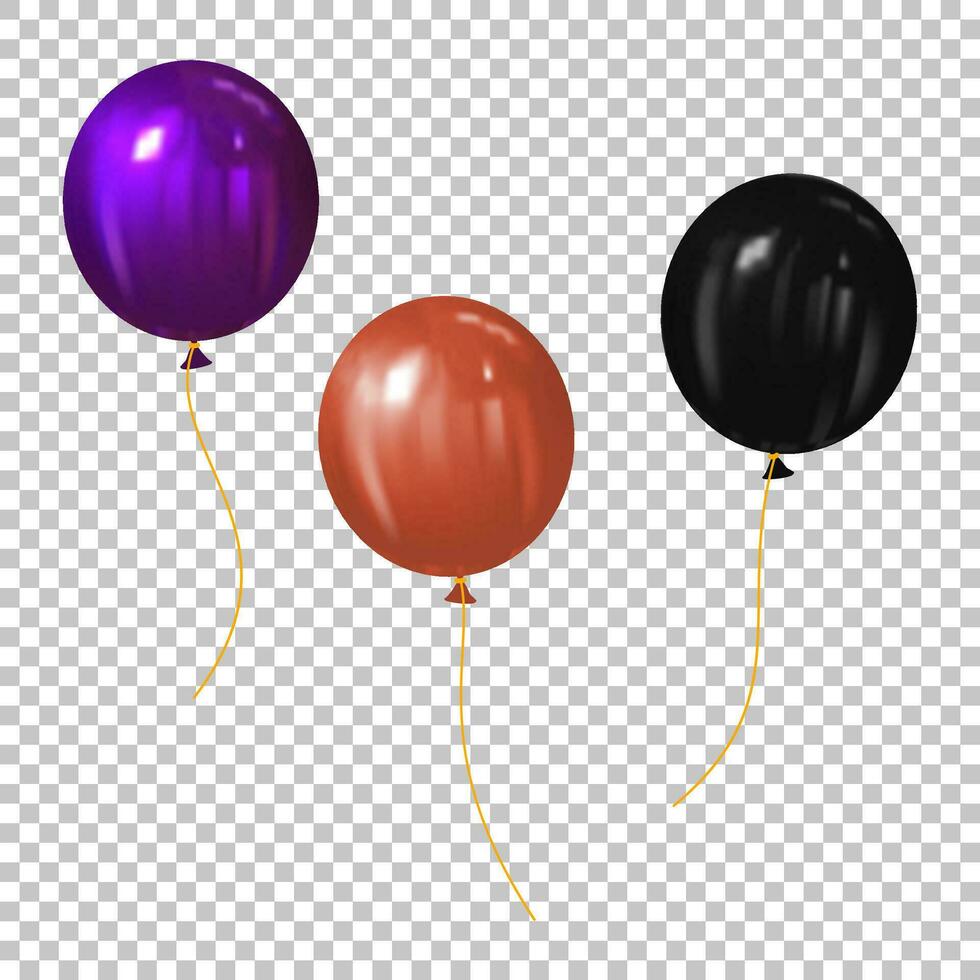 manojo de aire globos para Víspera de Todos los Santos o cumpleaños. Días festivos decoración y fiesta concepto vector