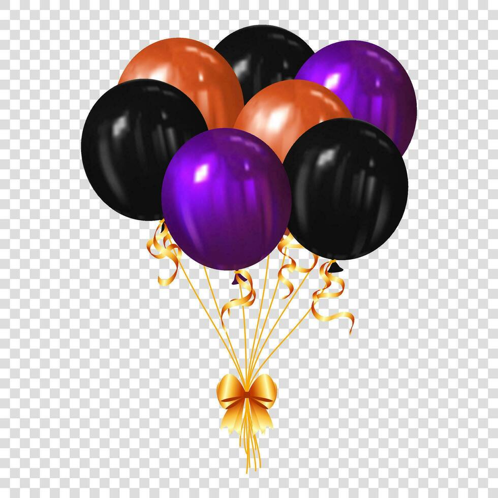 holiday decoration and party concept bunch of air balloons for halloween over background vector