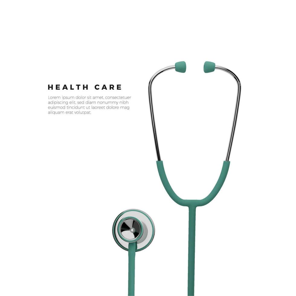 Stothoscope. Health care banner template. Vector illustration