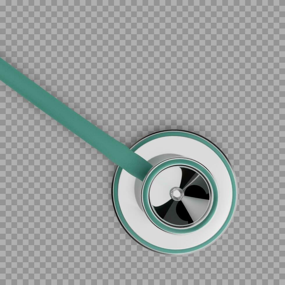 Stothoscope 3d render. Diagnostics of heart and lung health. Vector illustration