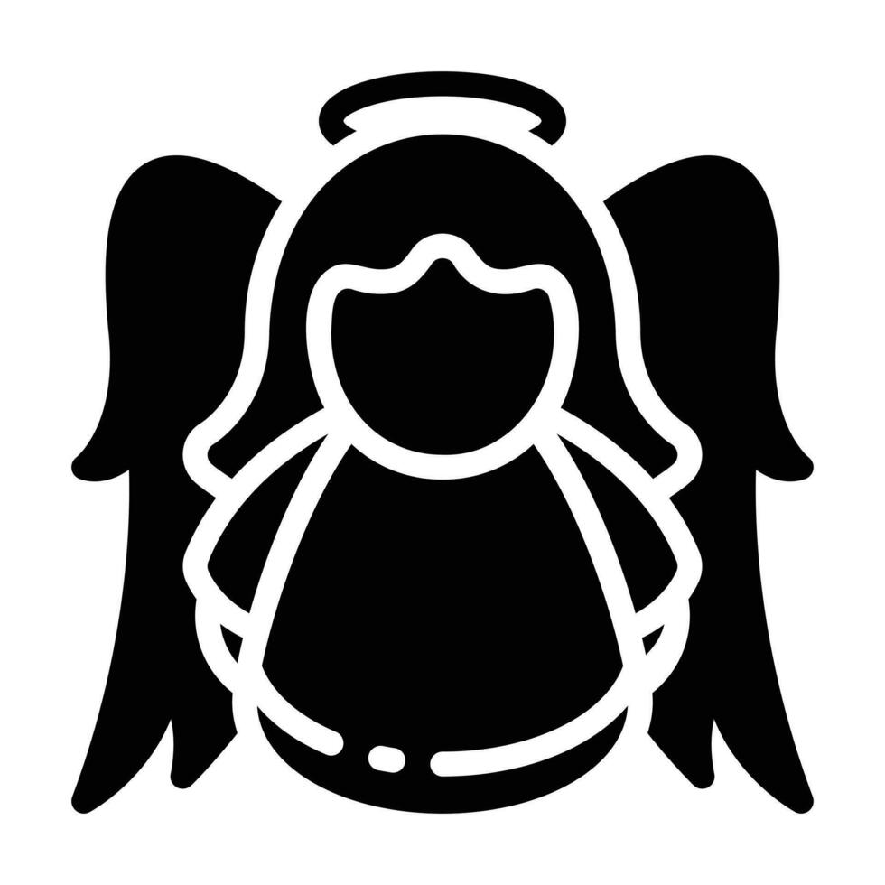 Angel glyph icon vector