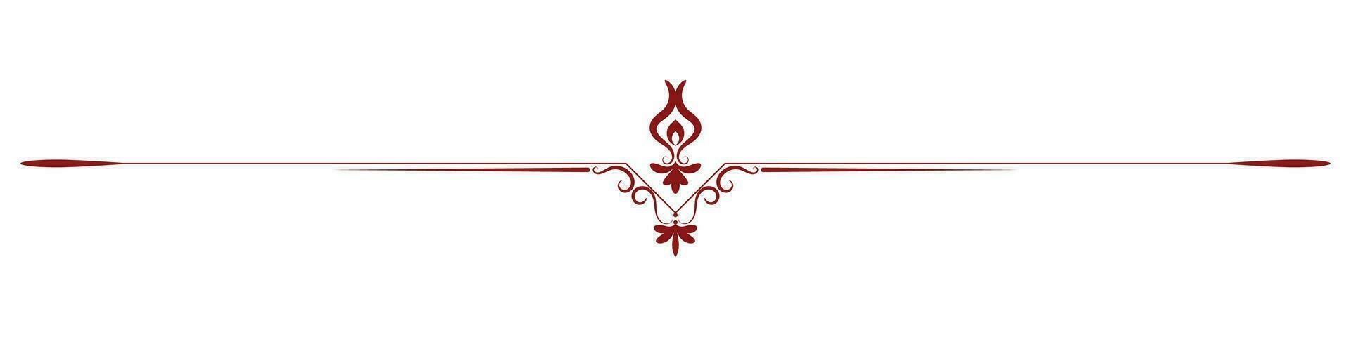 red vintage lines decorative elements Border flower collection vector
