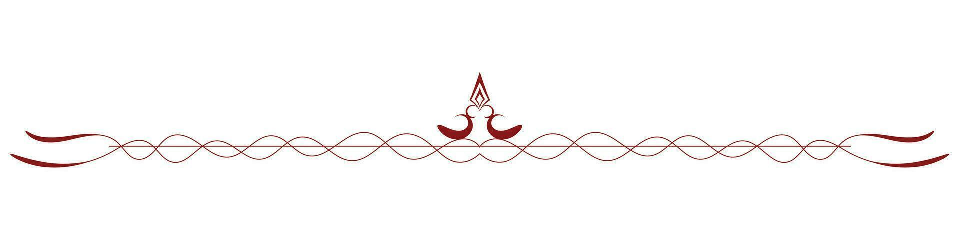 red vintage lines decorative elements Border flower collection vector