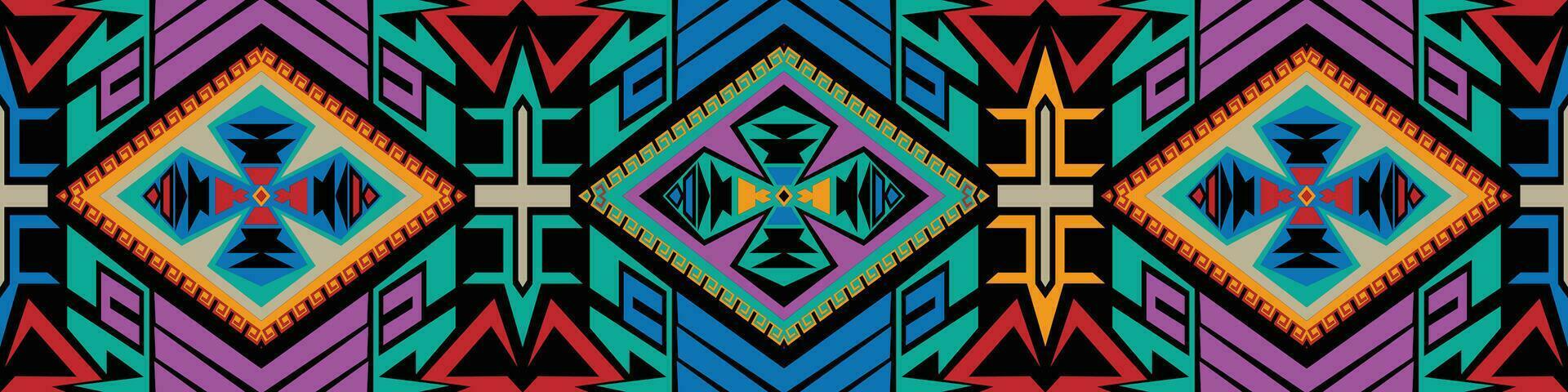 Colorful geometric ethnic pattern. Oriental, western, aztec, tribal traditional. seamless pattern. fabric, tile, background, carpet, wallpaper, clothing, sarong,wrapping, Batik, fabric,Vector pattern. vector