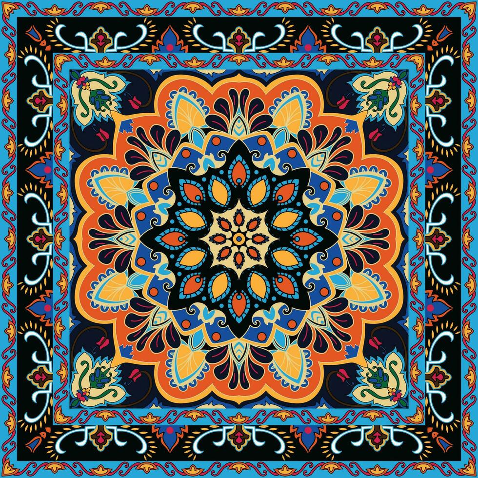 persian floral oriental traditional carpet floor mat carpet pattern background vector easy color change
