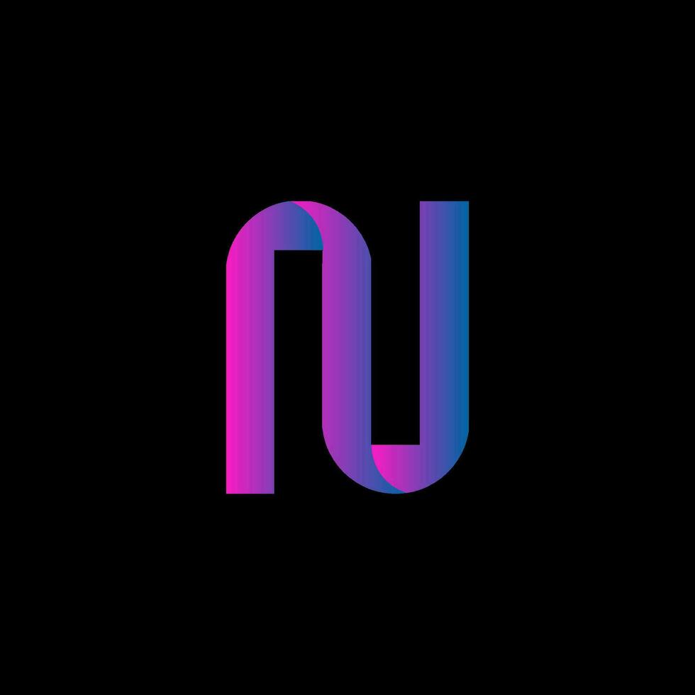 n gradient color logo design vector