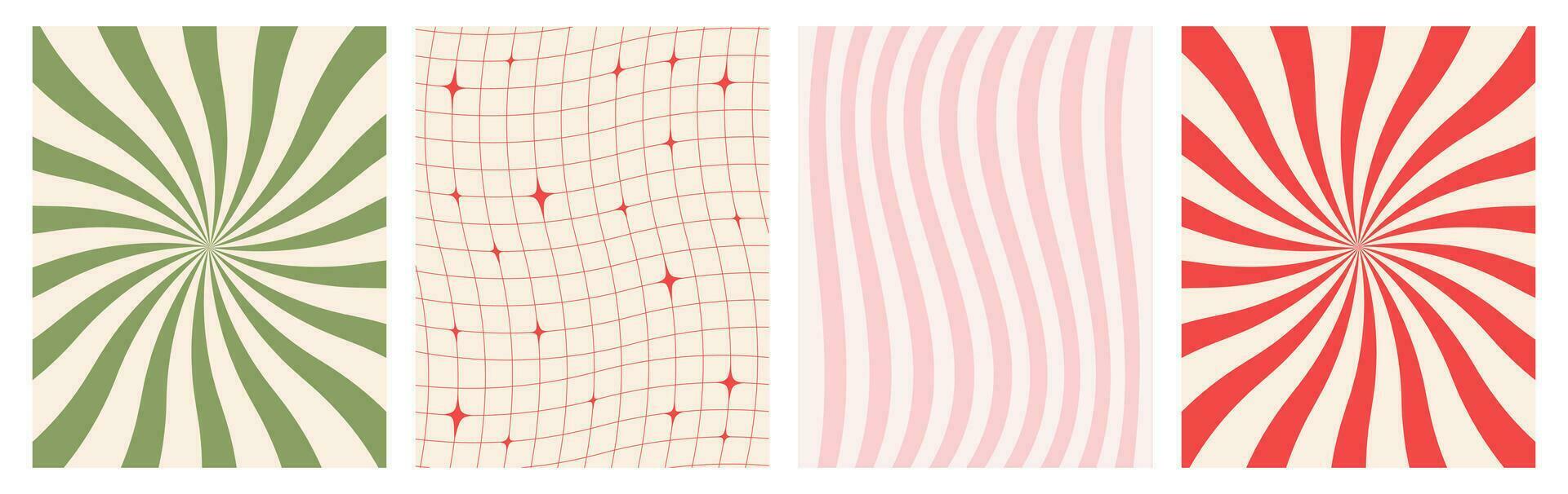 Groovy background set. Abstract vector background illustration set.