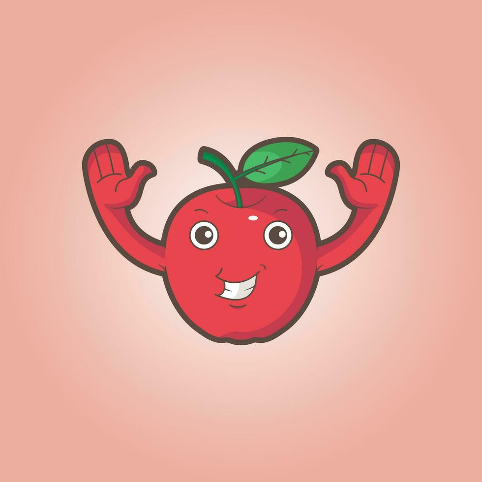 a cute and unique apple mascot vector