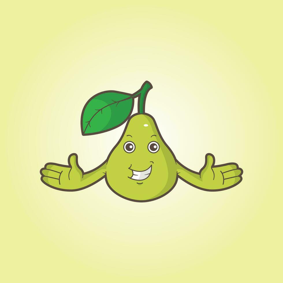Cute and unique pear mascot vector