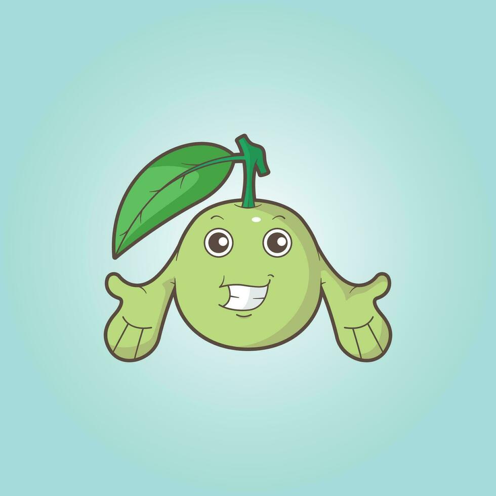 Cute and unique guava mascot vector