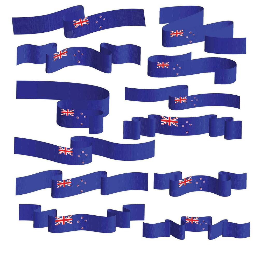 nuevo Zelanda bandera cinta vector haz conjunto