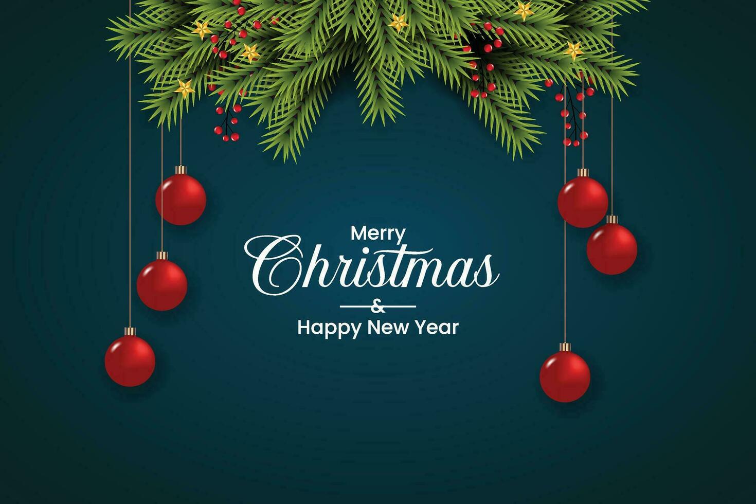 Merry Christmas background with pine branch,christmas ball and christmas element Vector illustration