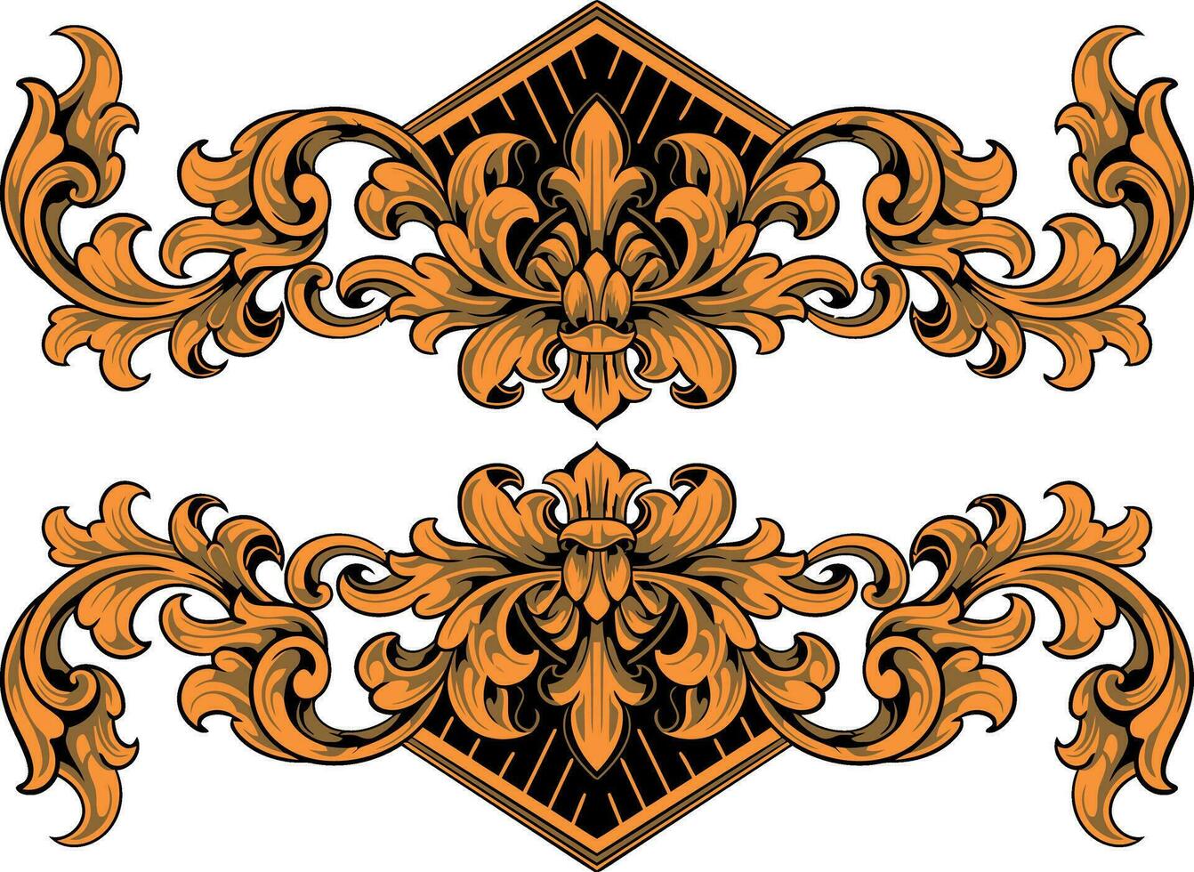 Frame ornament vintage classic element decoration vector