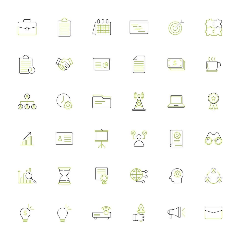 business line icon set, business two color line icon vector