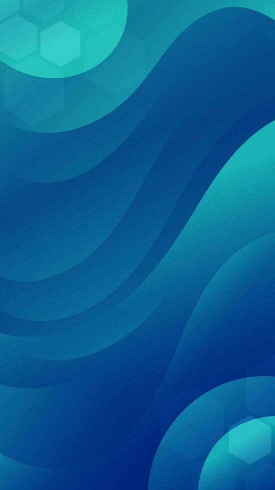 Abstract green blue Background with Wavy Shapes. Modern vector background design. Dynamic Waves. Fluid shapes composition.  Fit for social media story template