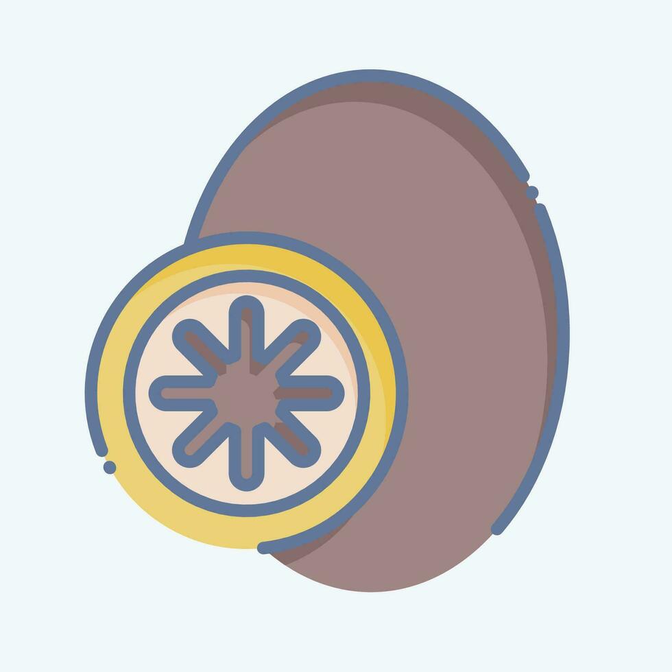 Icon Kiwi fruit. related to Fruit and Vegetable symbol. doodle style. simple design editable. simple illustration vector
