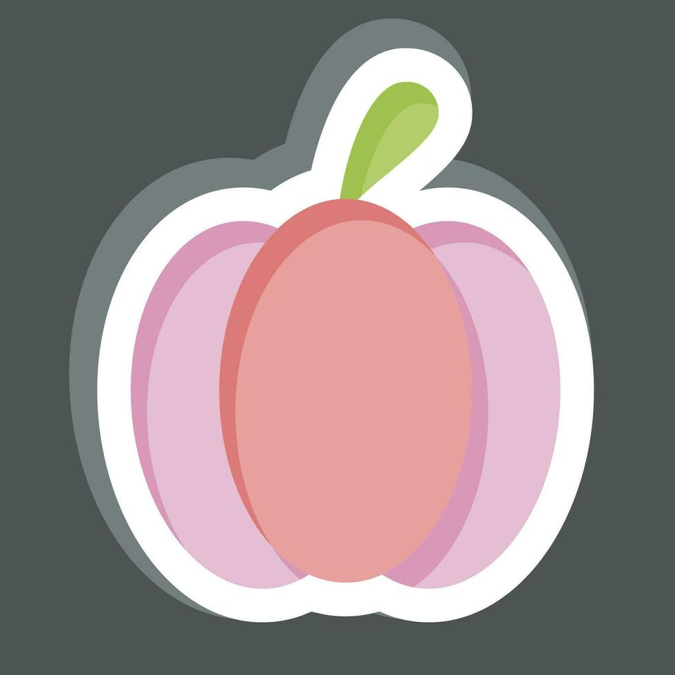 Sticker Paprika. related to Fruit and Vegetable symbol. simple design editable. simple illustration vector