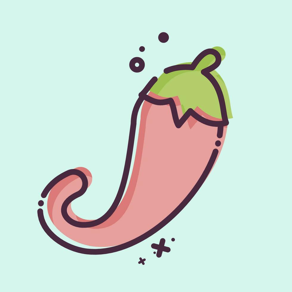 Icon Chili Paper. related to Fruit and Vegetable symbol. MBE style. simple design editable. simple illustration vector