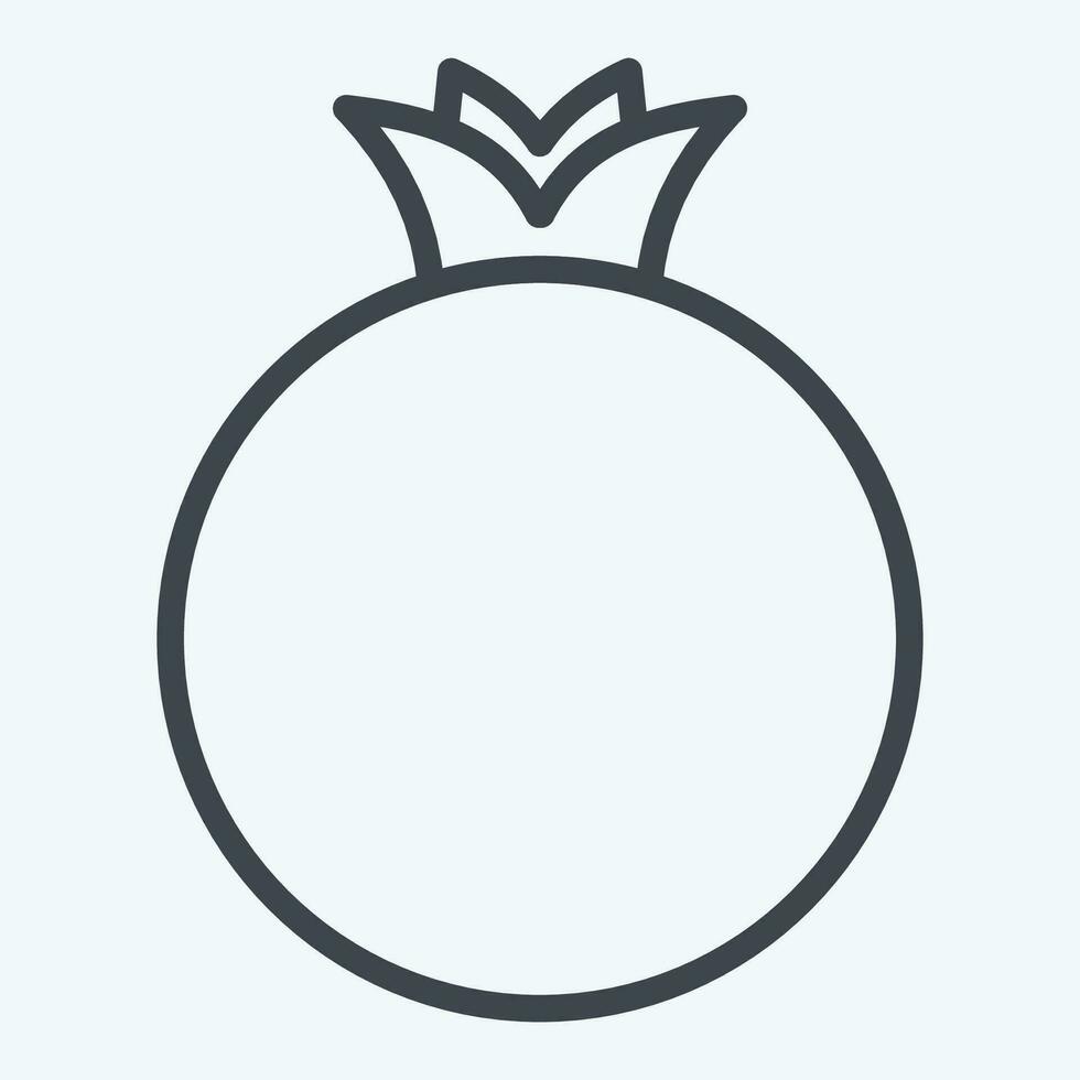 Icon Pomegranate. related to Fruit and Vegetable line style. simple design editable. simple illustration vector