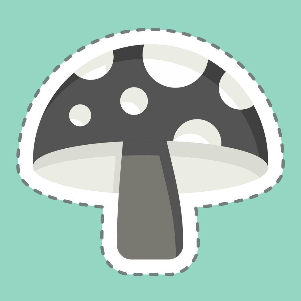 Sticker line cut Mushroom. related to Fruit and Vegetable symbol. simple design editable. simple illustration vector