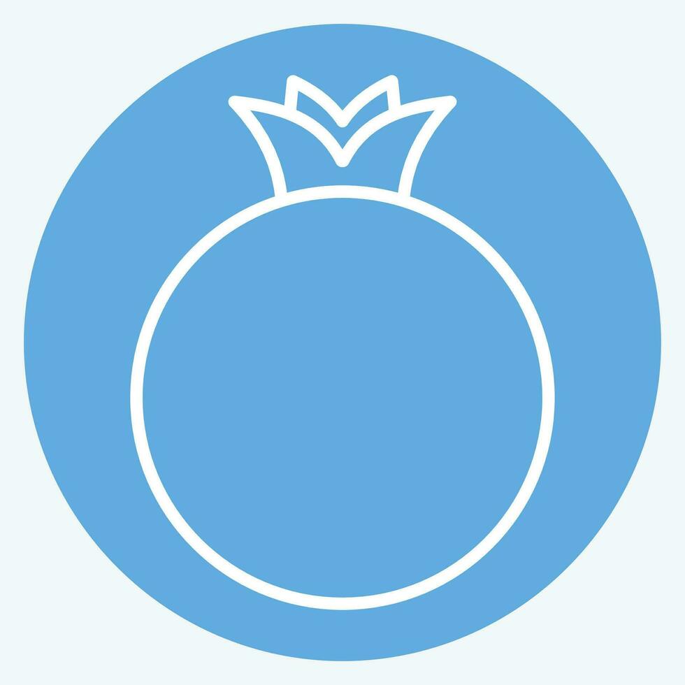 Icon Pomegranate. related to Fruit and Vegetable symbol. blue eyes style. simple design editable. simple illustration vector