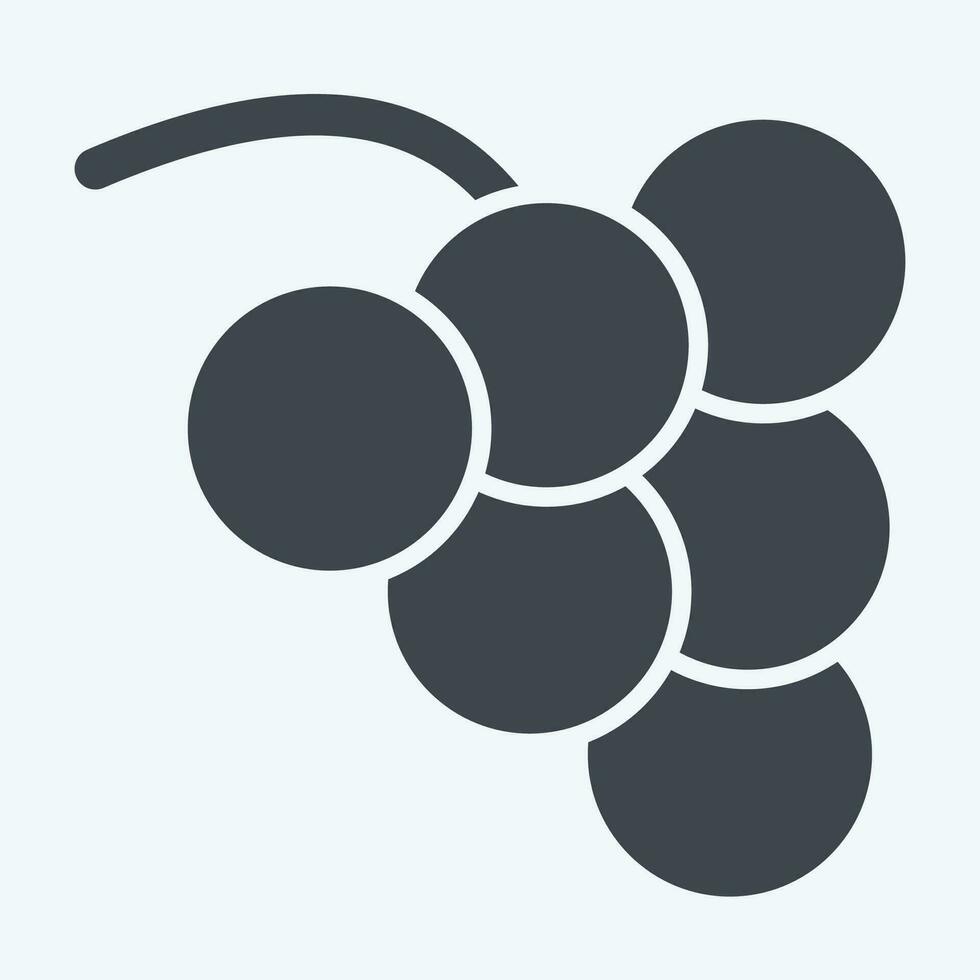 Icon Grape. related to Fruit and Vegetable symbol. glyph style. simple design editable. simple illustration vector