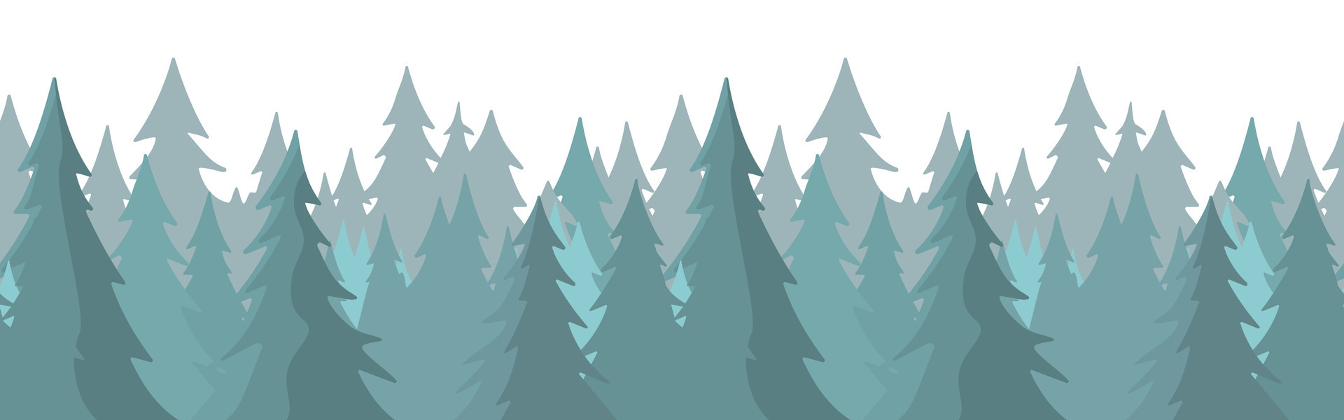 Forest panorama view. Pine tree landscape vector illustration. Spruce